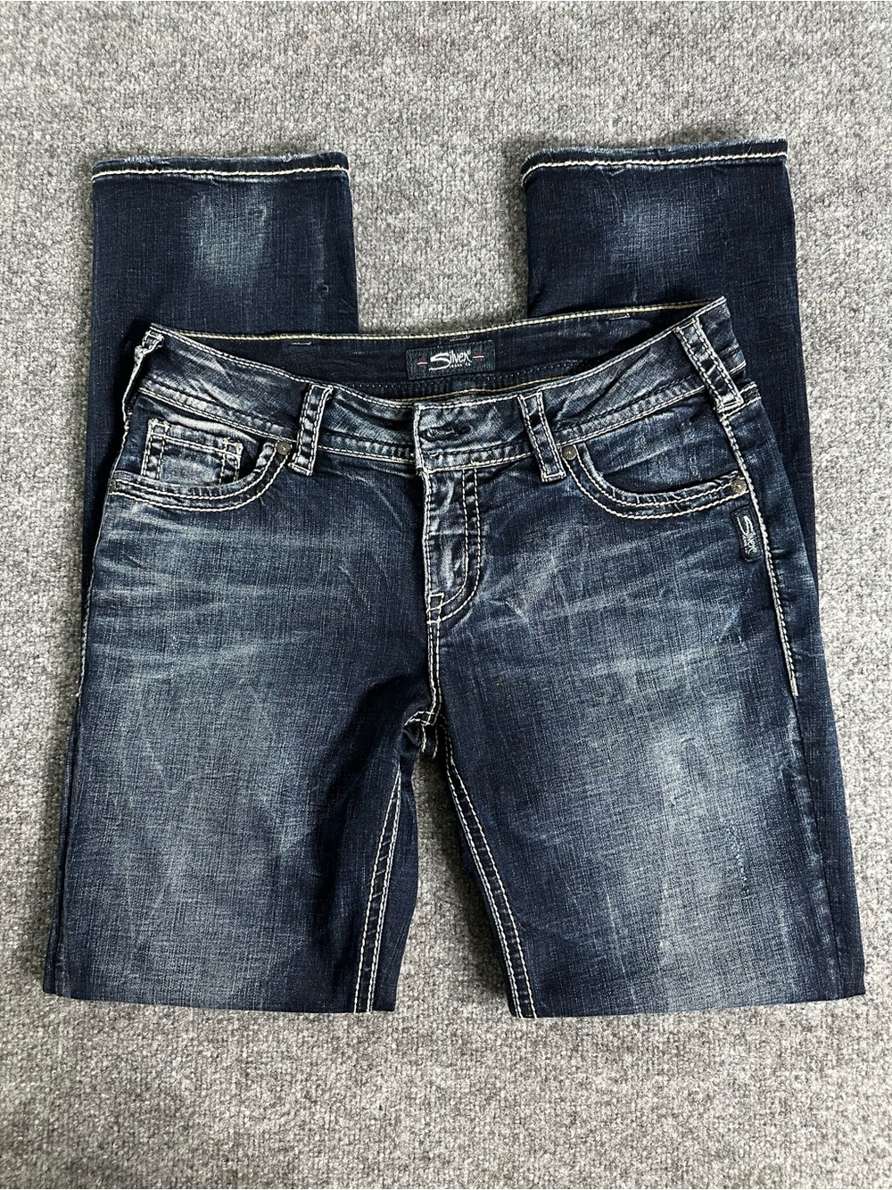 Silver Jeans Suki Midrise Straight Women's Dark Indigo Boot Cut Jeans